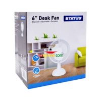 Status White Desk Fan 6"