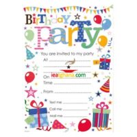 Birthday Party Invitations 20 Pack