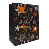 Large Gift Bags - Orange Stars (26cm x 32cm)