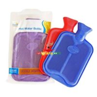 Double Ribbed Rubber Hot Water Bottles - Assorted Colours