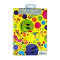 Gift Wrap 2 Pack + 2 Tags - Smiley Face (50cm x 70cm)